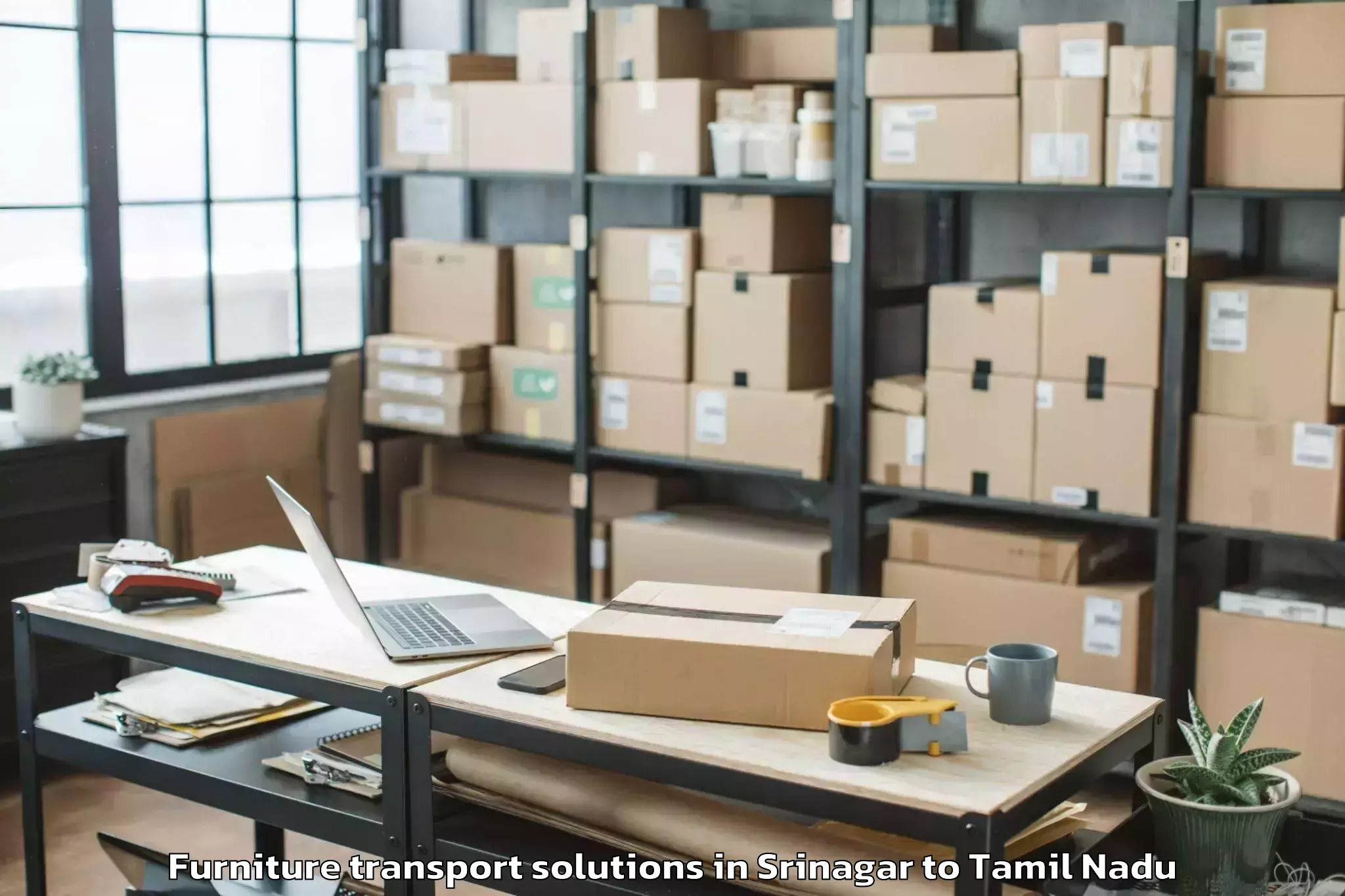 Hassle-Free Srinagar to Poonamalle Furniture Transport Solutions